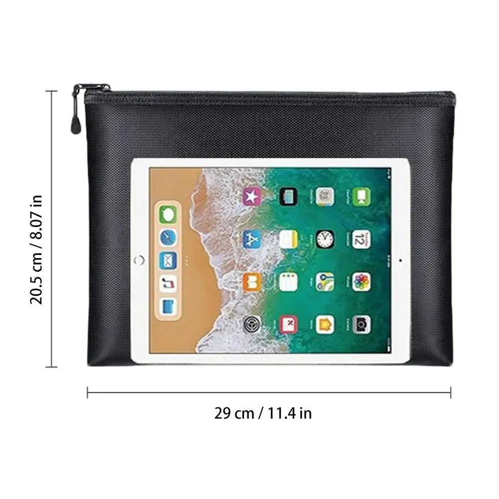 Fireproof Document Bag Waterproof Money Bags Fire Safe Storage Pouch with Zipper Cash File Envelope Holder for Home Office Zpaxo M China Mainland