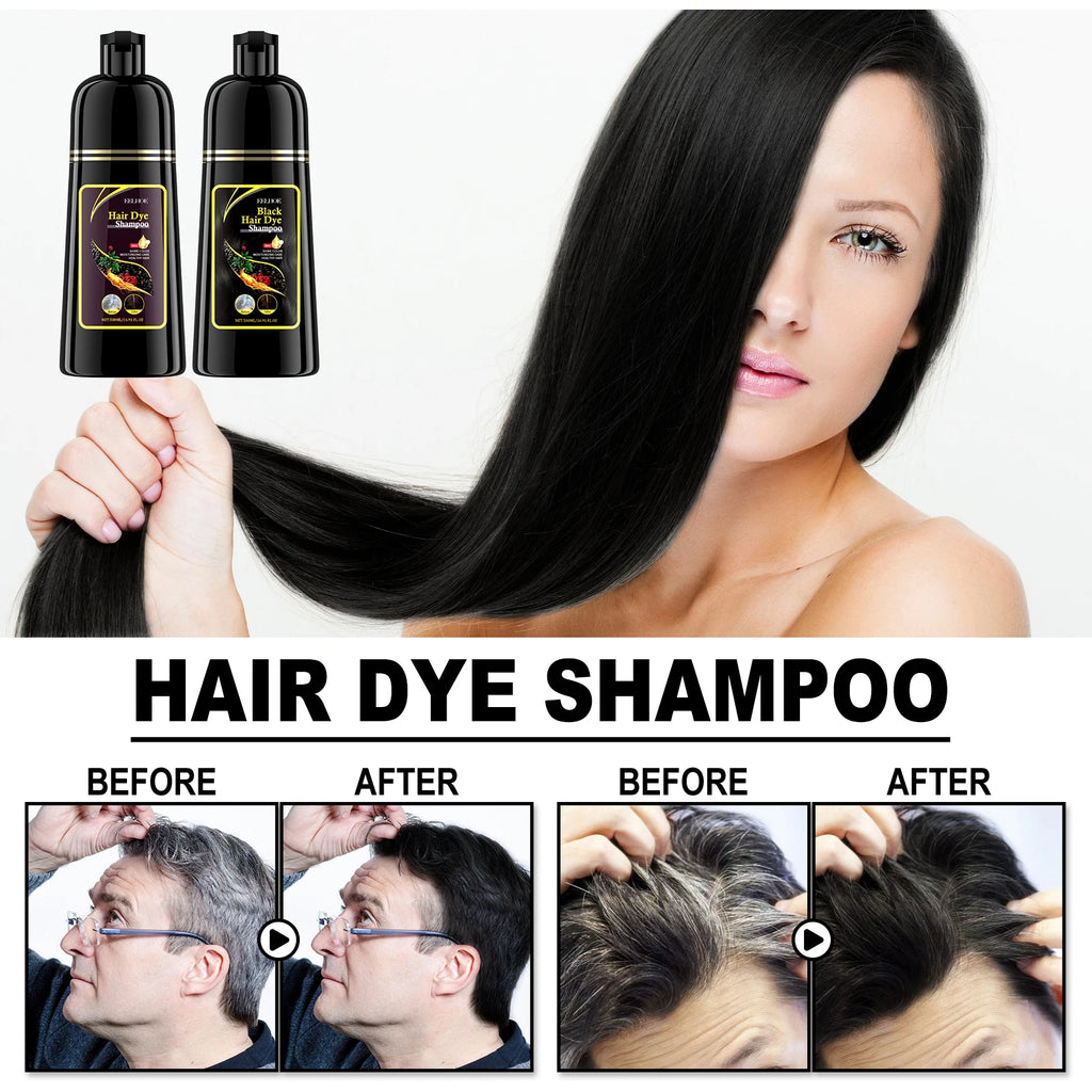 EELHOE Black Hair Dye Shampoo Hair Color Shampoo for Women & Men Natural Herbal Ingredients Champu Para Canas pintar el pelo Zpaxo