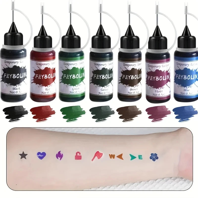 Colorful Tattoo Juice Paste,Easy-to-Use Henna Tattoo For Body Paint DIY Tattoos Temp, DIY Fake Tattoo Semi Permanent For Women Zpaxo