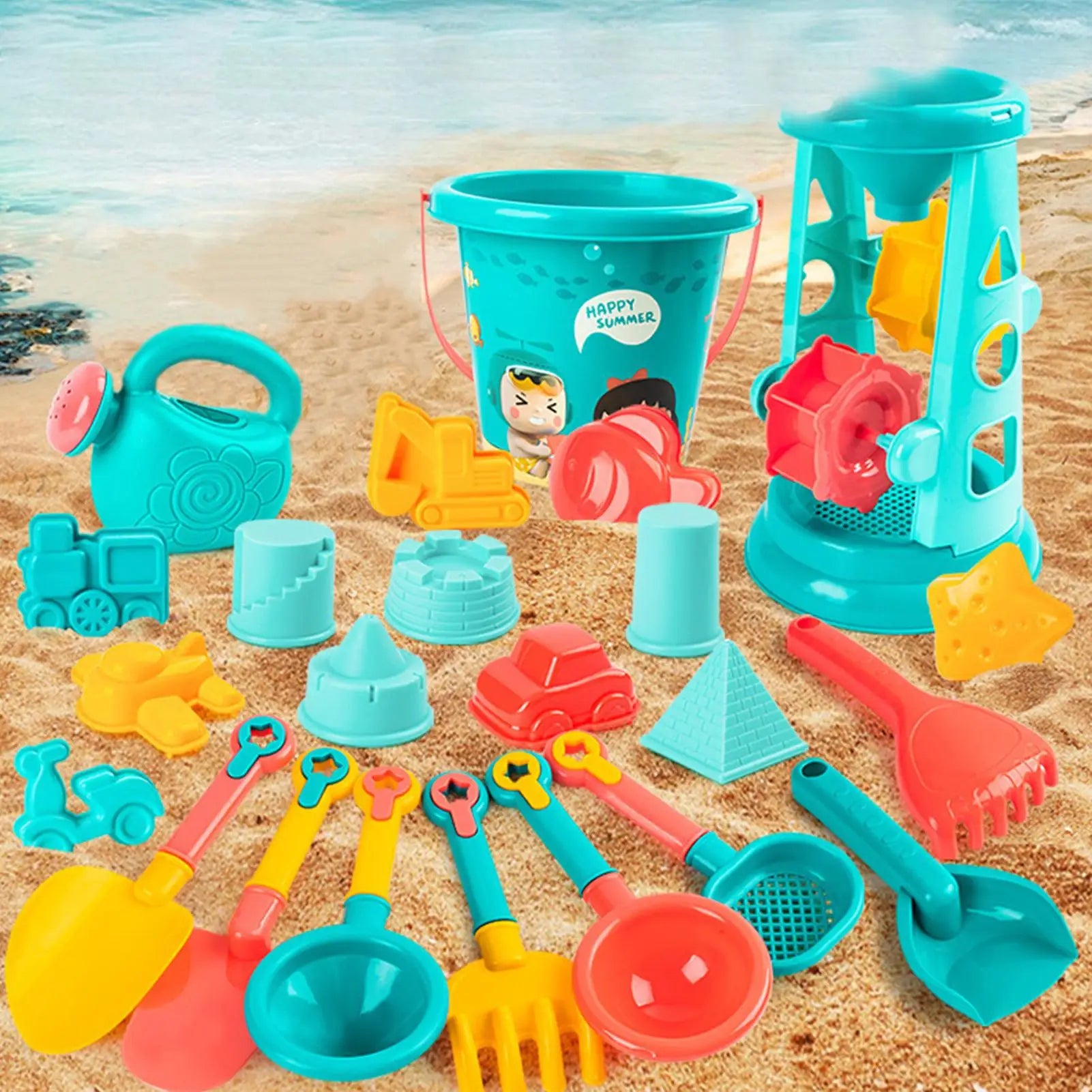 Sandbox Toys Car Mold Fun Summer Games 23-Piece Sand Beach Kids Girls Zpaxo