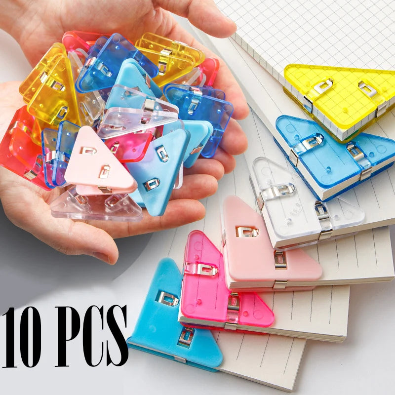 10Pcs Triangle Corner Clips File Paper Clip File Index Photo Clamp Page Holder Stationery Multifunctional Office Desk Organizer Zpaxo