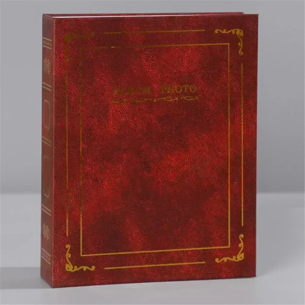 New 6 Inches 100 Photos 10x15 Cm Foil Stamped Cover Insert Anniversary Classic Vintage Photo Album Home Collection Decoration Zpaxo Red