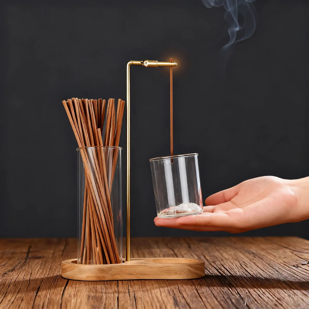 2 In 1 Incense Holder For Sticks Anti-Ash Flying Incense Burne With Removable Glass Ash Catcher And Incense Sticks Organizer Zpaxo