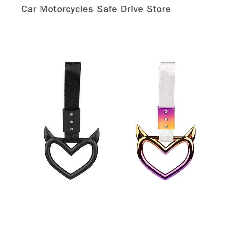 CMColorful Car Tow Strap Ring Heart Train Bus Handle Hand Styling