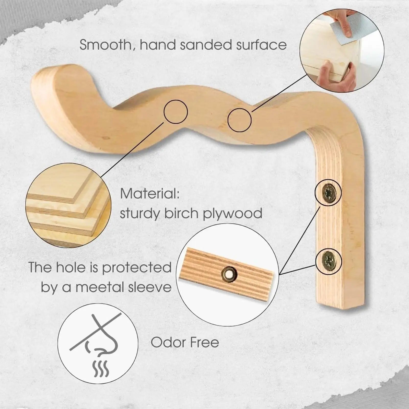 Wood Plant Hanger Hooks Flower Baskets Hangers Hook Bracket Wall Wind