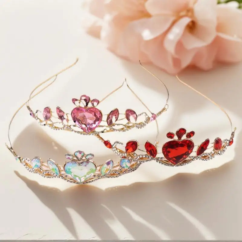 Colorful Elegant Heart Crown Women Perfect Birthday Party Accessory Zpaxo