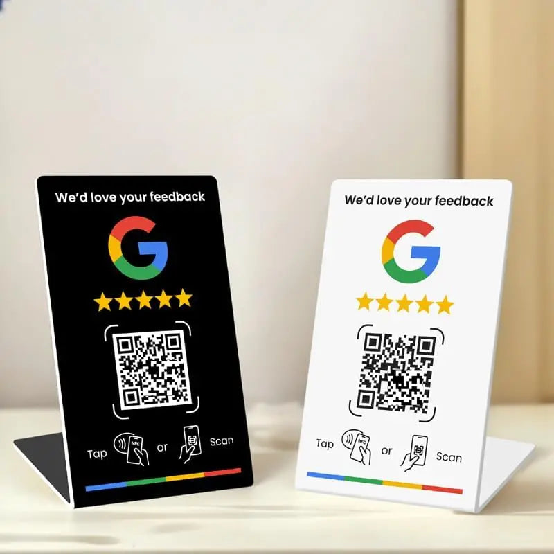 NFC 215 Programmable Google Review Card Station Table Reviews Display Zpaxo