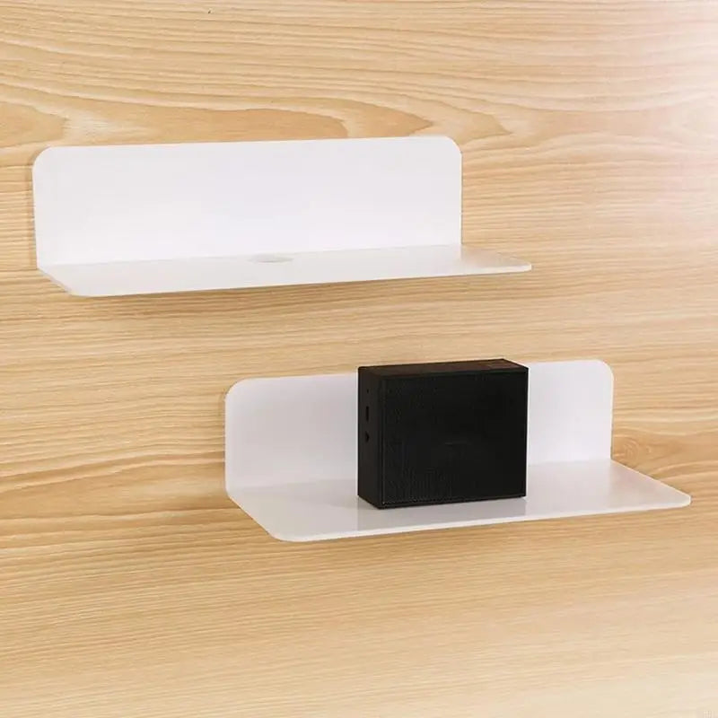 Rustproof Metal Wall Shelves Strong Adhesive Backing Mount Display