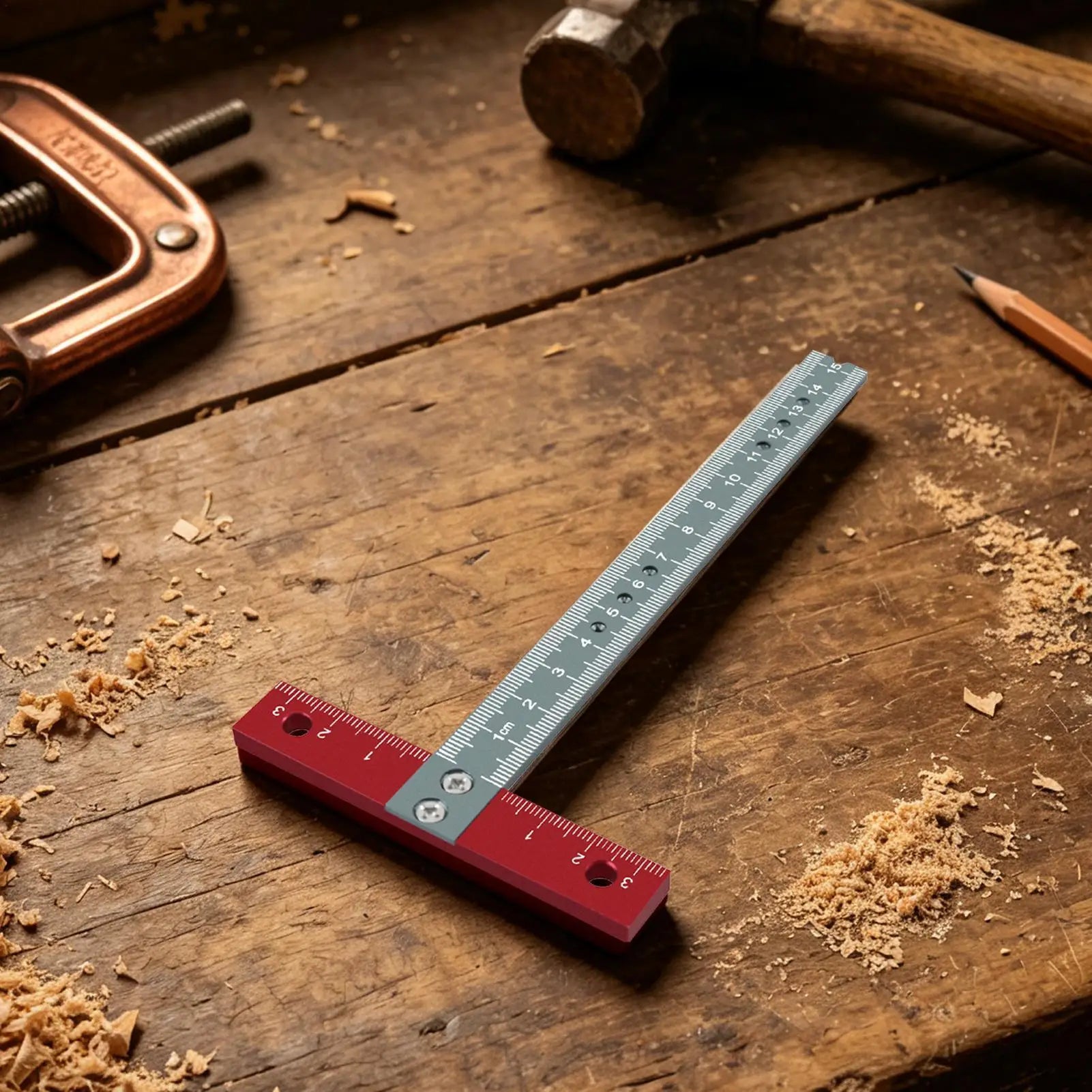 Woodworking Ruler Right Angle T Shape Positioning Marking Tool