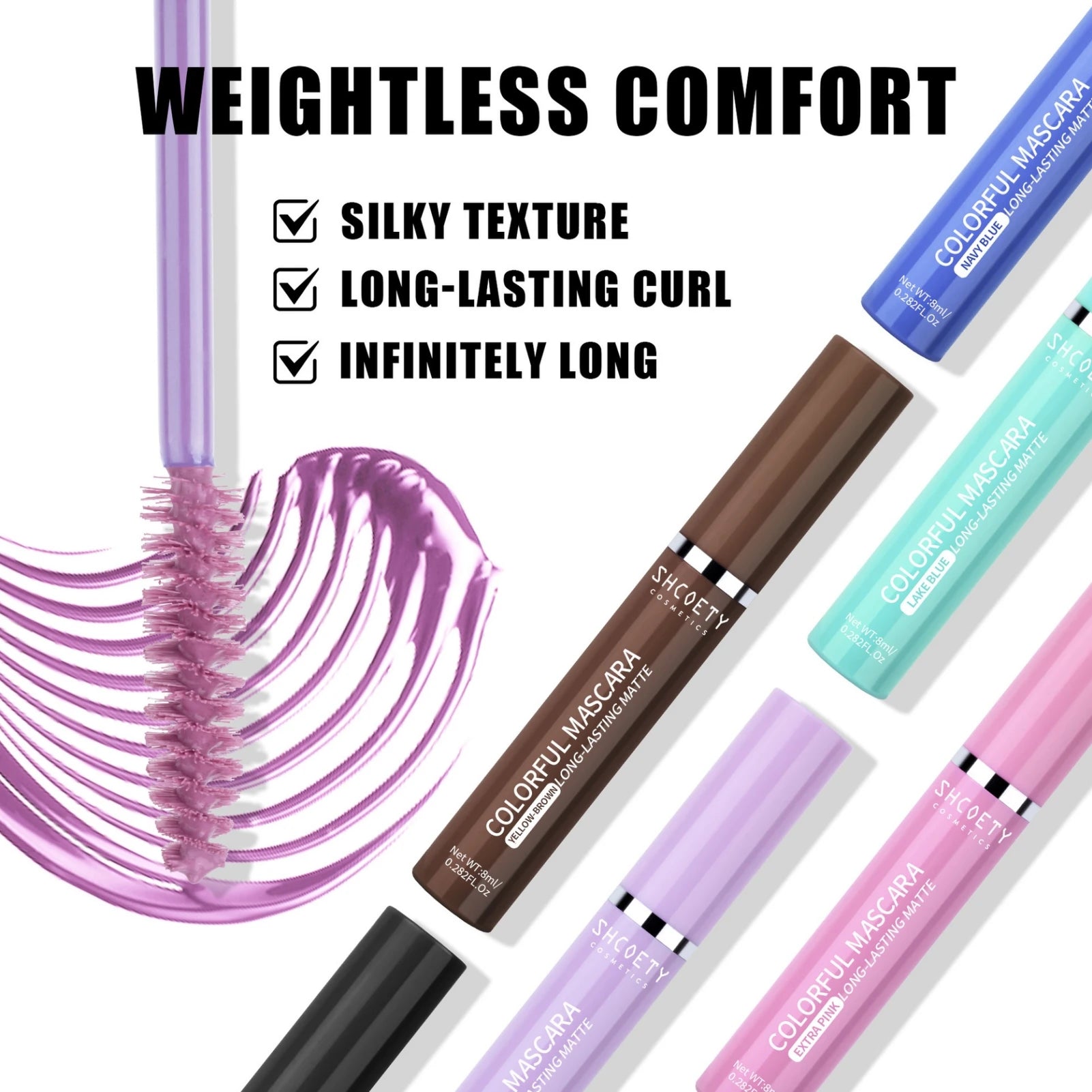 1PC Natural Curly Mascara-Color, Long-lasting, Smudge-proof, Eyelashes Curled and Thick, Suitable for Festivals and Stage Makeup Zpaxo