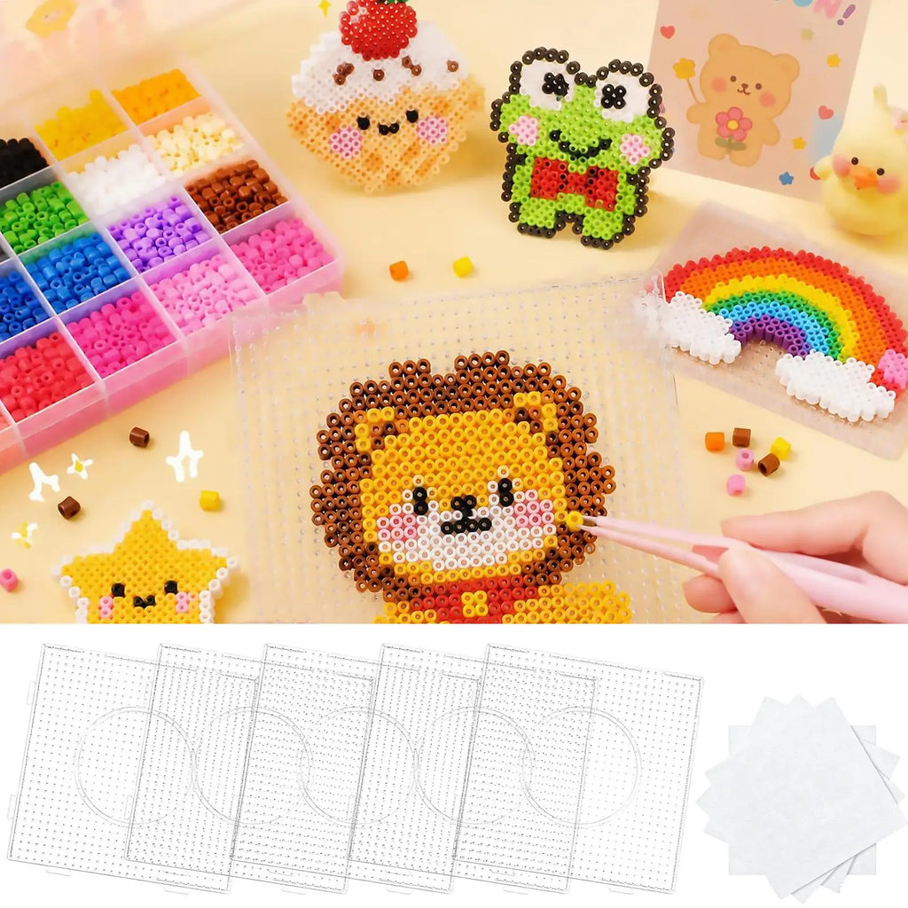 Fuse Bead Boards 5 Pieces 5mm Square Heat Resistant Ironing Papers Kids DIY Bead Craft Tray For Boys Girls Adults Teen Daughter Zpaxo China Mainland
