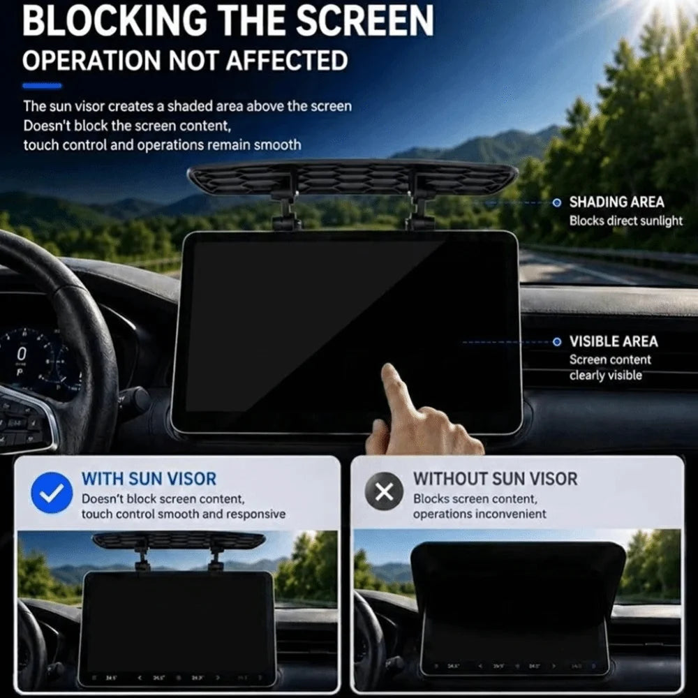 Adjustable Car Sun Visor Heat Resistant Rotating Panel Navigation Zpaxo