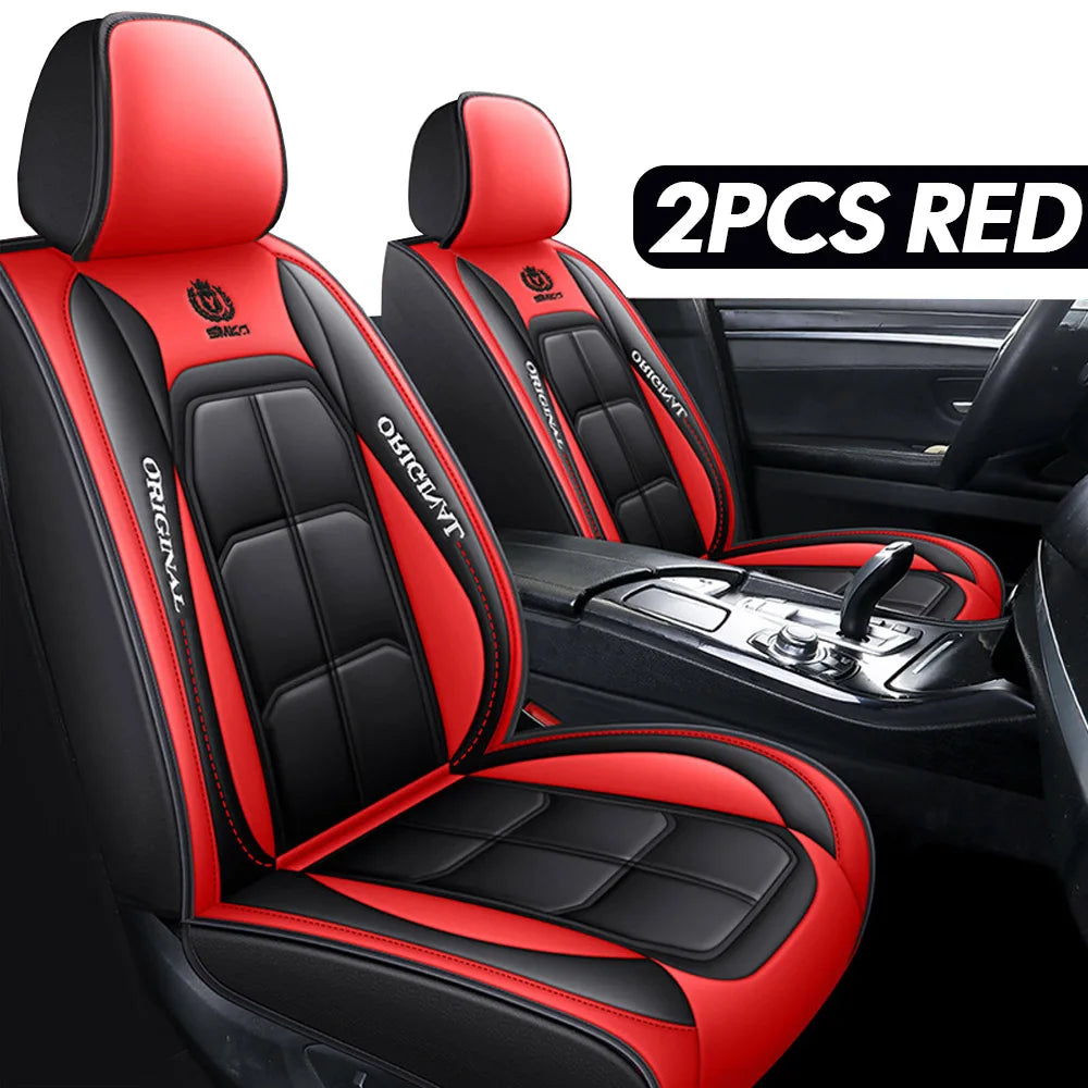 1/2PCS Universal PU Leather Set Car Seat Covers Full Surround Protection Easy Installation & Maintenance Front Car Seat Covers Zpaxo 2PCS RED