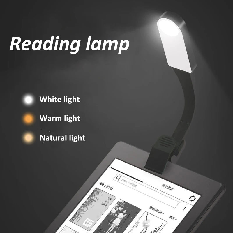 POCKETMAN Clip LED Book Light – USB Rechargeable, 3 Color Modes