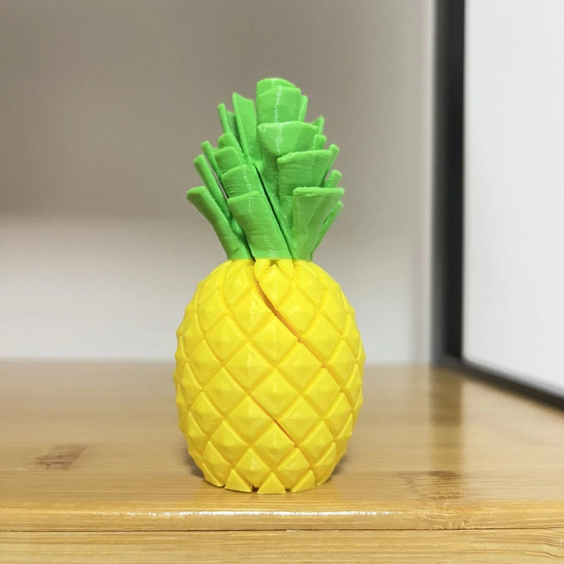 3D-Printed Stress-Relief Pineapple Toy: Creative Rotating Finger Squeezer and Fun Desktop Ornament