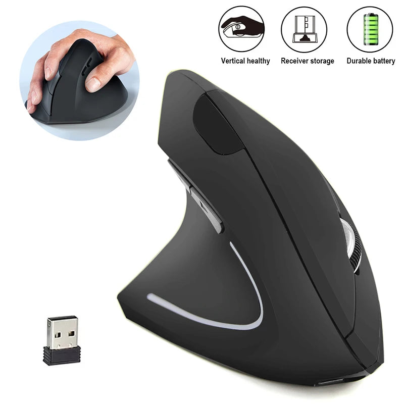Vertical Mouse Ergonomic Mouse USB 2.4GHz Wireless Mouse Dual Mode Bluetooth Mice 1600 DPI Silent Mouse For PC Laptops Desktop Zpaxo
