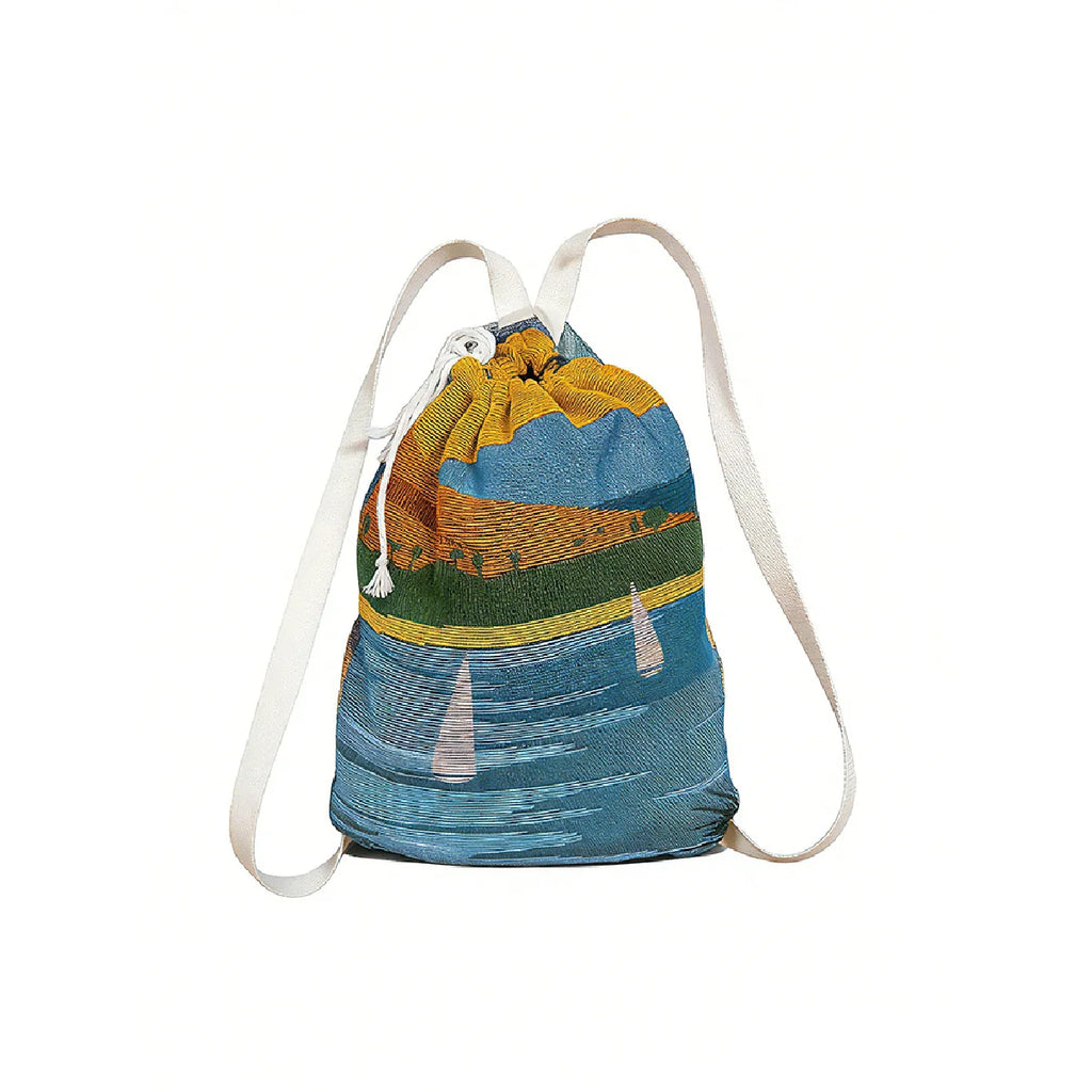 2 In 1 Multifunctional Beach Towel Backpack Foldable Portable Drawstring Storage Bag Dual‑Purpose Outdoor Swimming Travel Sports Zpaxo