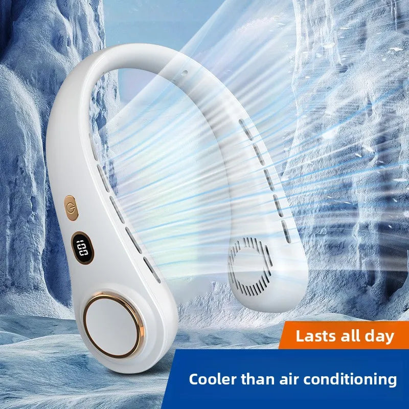 Mini Neck Fan Portable USB Rechargeable Long Standby Hands-free
