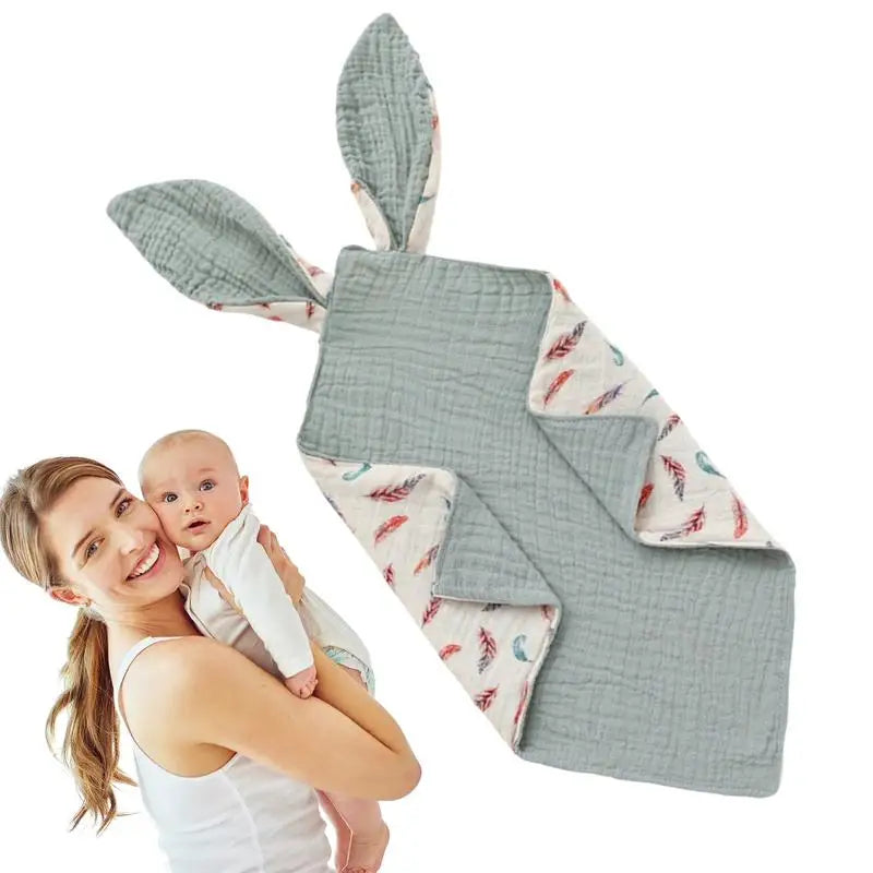 Snap Bibs Baby Rabbit Ear Design Bandana Drool Soft Comfortable Zpaxo