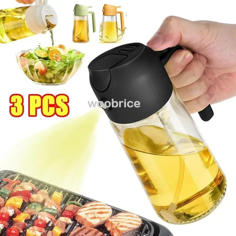Oil Spray Kitchen Glass Oil Spray Bottle 500ml Olive Oil Sprayer Camping BBQ Kitchen Baking BBQ Picnic Kitchen Tools Zpaxo
