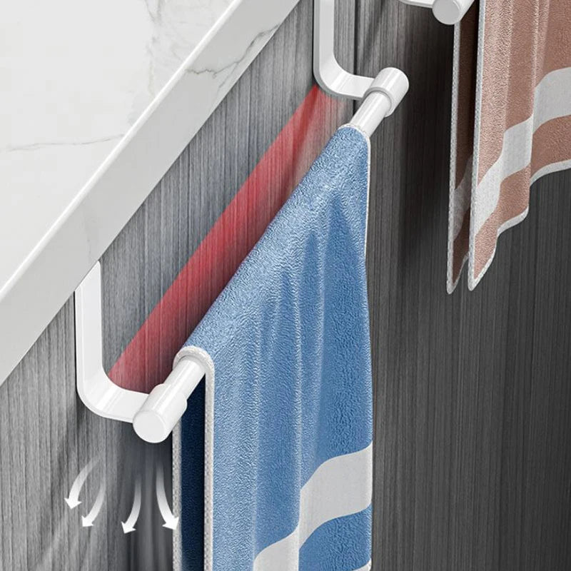 Towel Rack Over Door Stainless Steel Towel Bar Storage Organizer Bathroom Kitchen Cabinet Door Hanging Towel Rack Zpaxo
