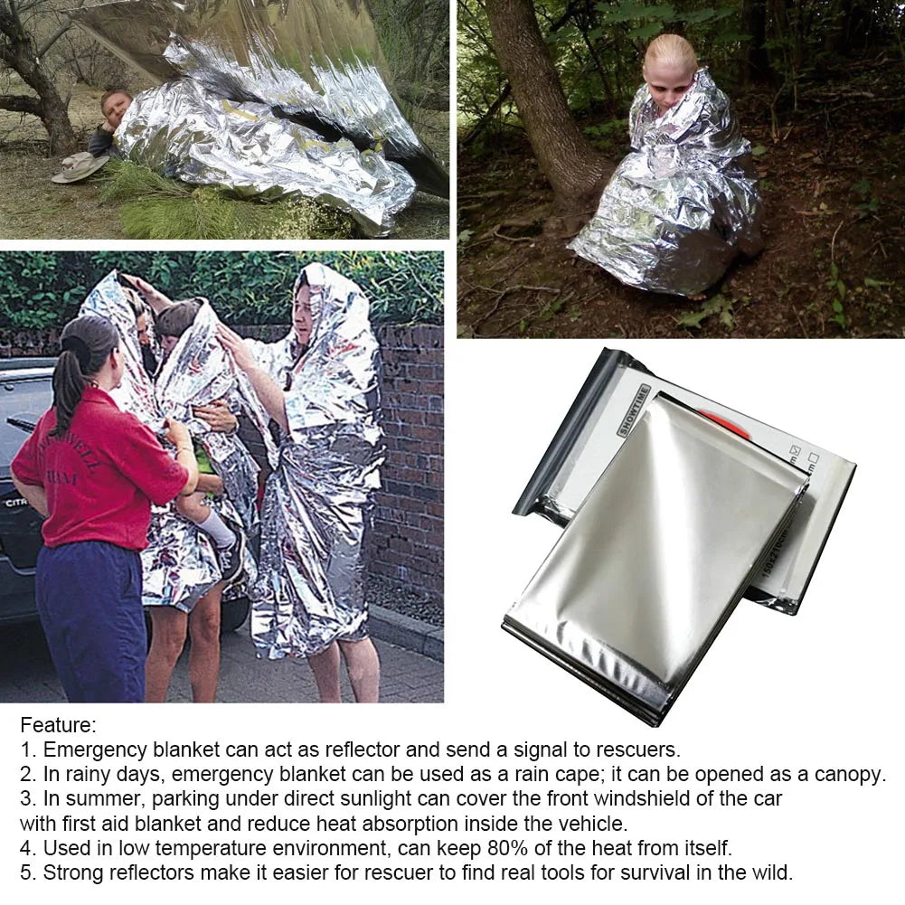 140x210cm Emergency Blanket Reflective Rescue Heat Preservation