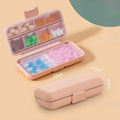 8-Grid Travel Pill Organizer – Wheat Straw Box with Seal Ring Pill Organizer Box Zpaxo Pink