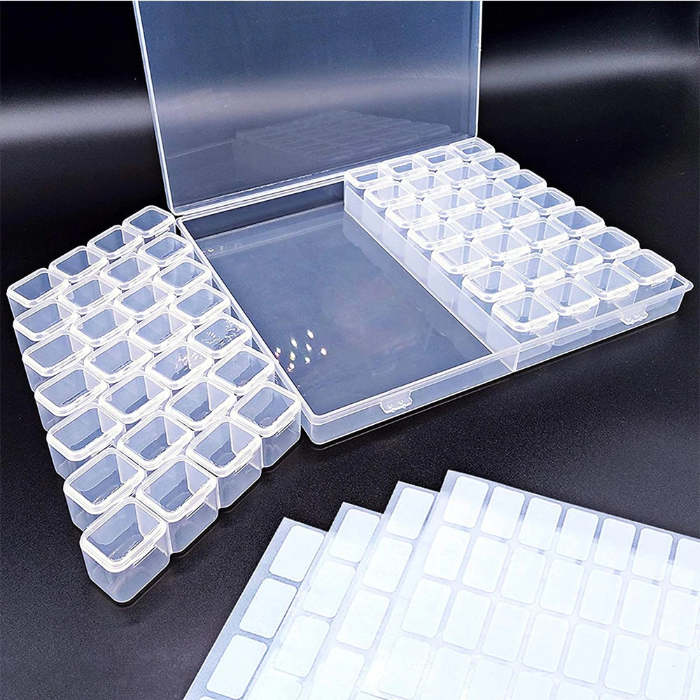 28/56 Girds Plastic Storage Box Jewelry Beads Diamond Painting Nail Art Storage Container Case Zpaxo
