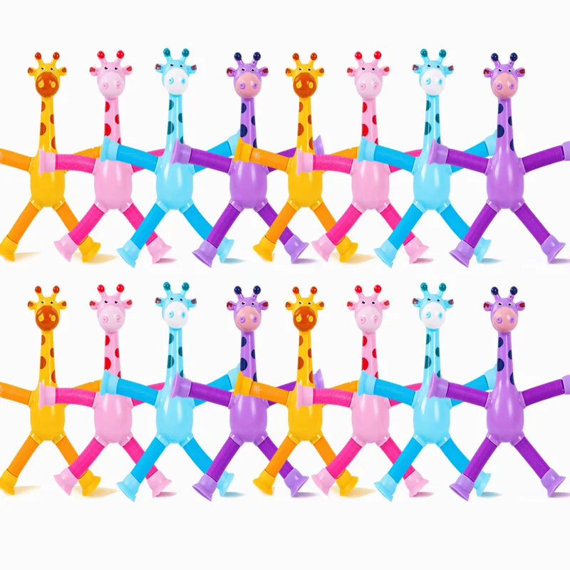 4 Suction Cup Telescopic Giraffe Robot Toys Stress-relieving Fun Zpaxo 16pcs giraffes