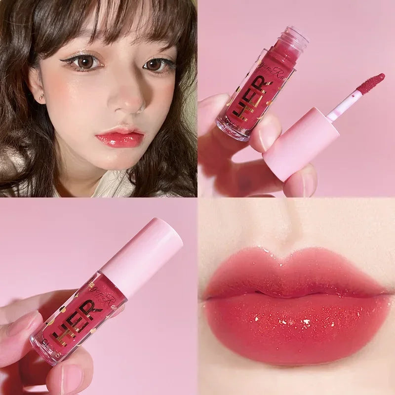 8 Colors Liquid Lipstick Waterproof Moisturizing Long Lasting Shiny Lip Gloss Natural Makeup Jelly Lip Glaze Shimmer Cosmetics Zpaxo 04