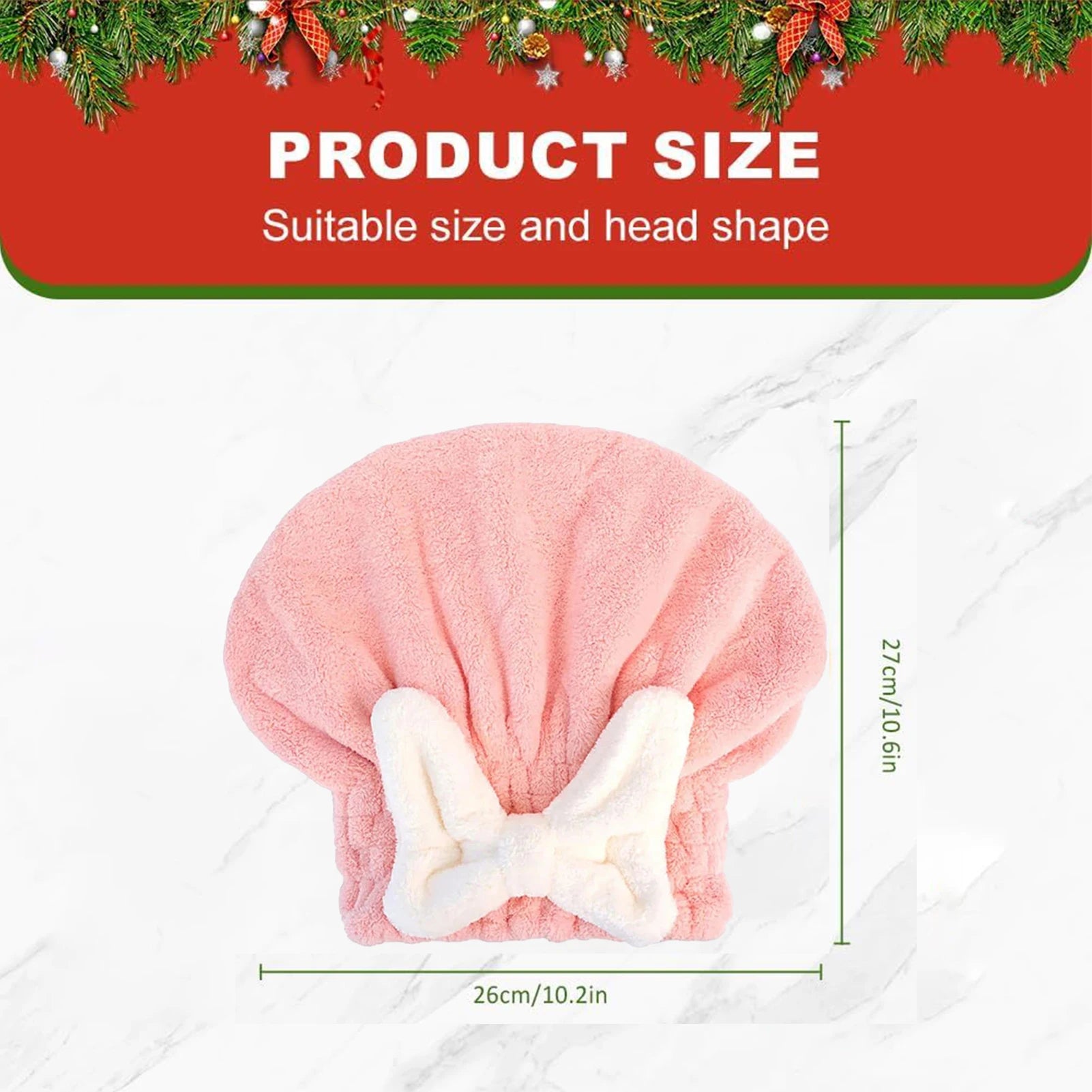 Microfiber Hair Drying Towels Head Wrap with Bow-Knot Shower Cap Hair Turban HairWrap Bath Cap for Curly Long Wet Hair Gift Zpaxo 1PC Pinks