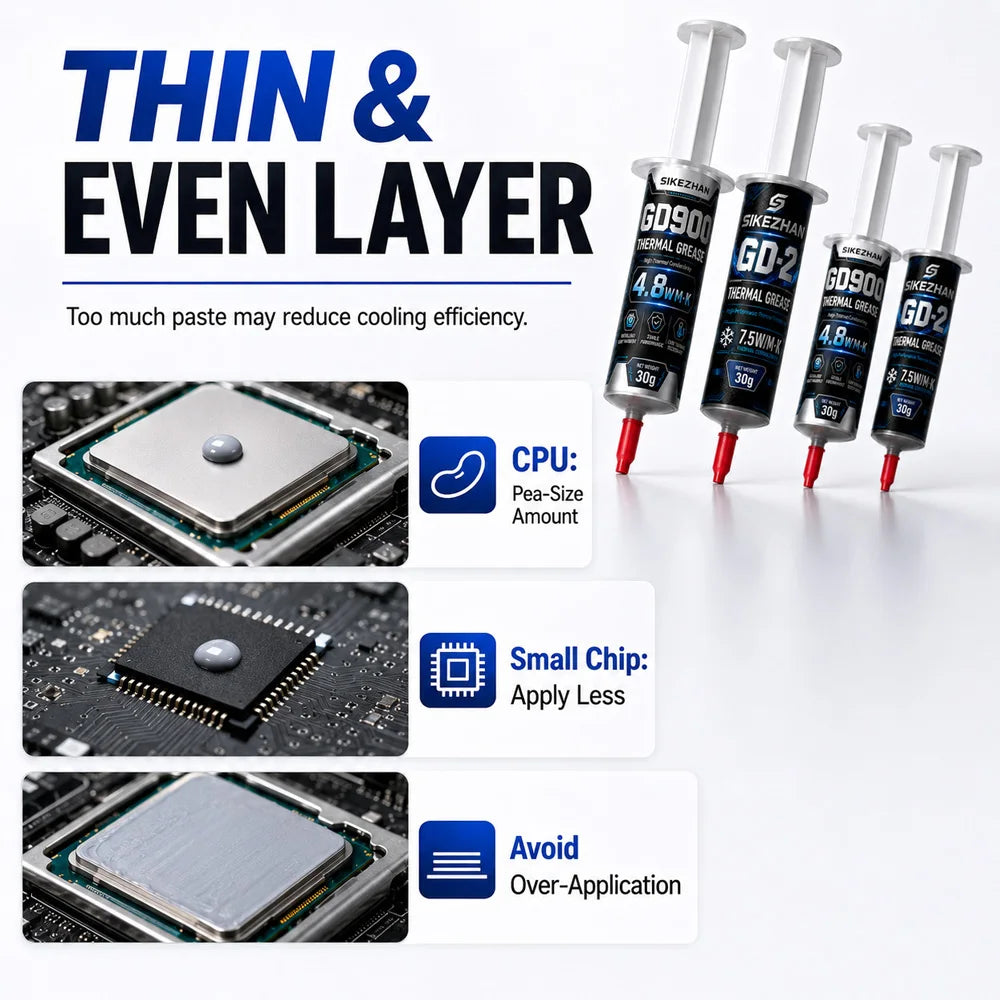 SIKEZHAN 2Pc Thermal Paste 30g Silicone Grease High Conductivity Cooling Compound for CPU GPU LED Heatsink Processor Chip Cooler Zpaxo