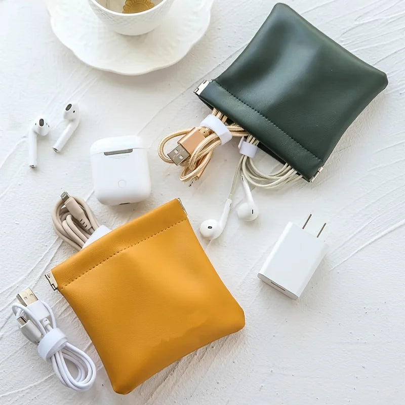 PU Leather Mini Pouch – Coin Purse & Earphone Organizer Bag Mini Leather Pouch Zpaxo