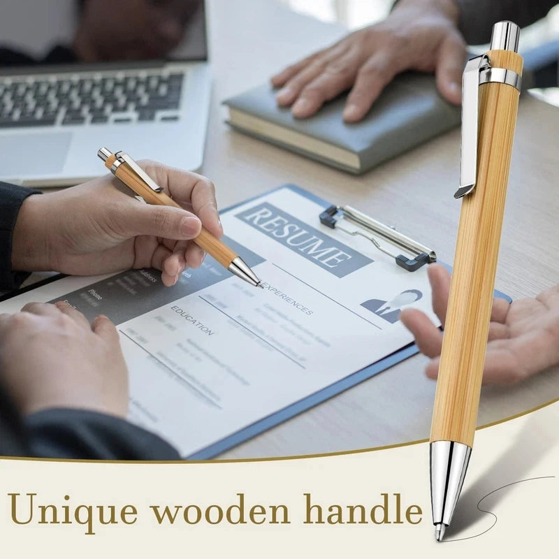 5 10 Bamboo Ballpoint Pens Ideal Office Use School Writing
