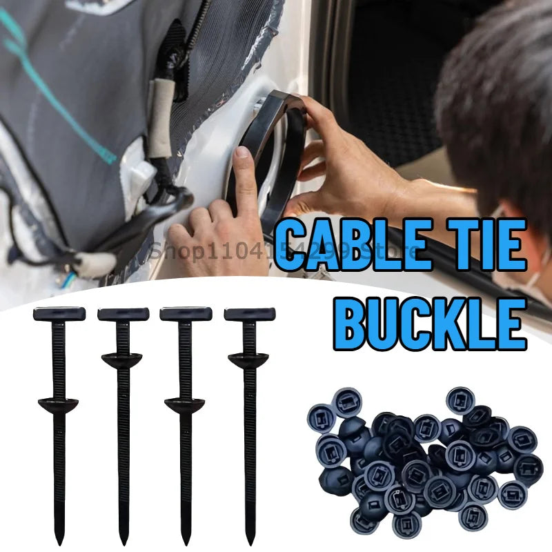 Upgraded Nylon Cable Ties, Self-Locking T Rivet Zip Ties Kit for Car Fender Trunk Bumper Repair, Home & Garage Automotive Zpaxo