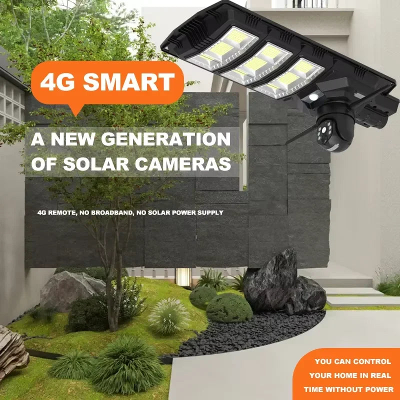 Solar Powered Security Street Light Wifi Camera Voice Warn 4MP V380 Zpaxo