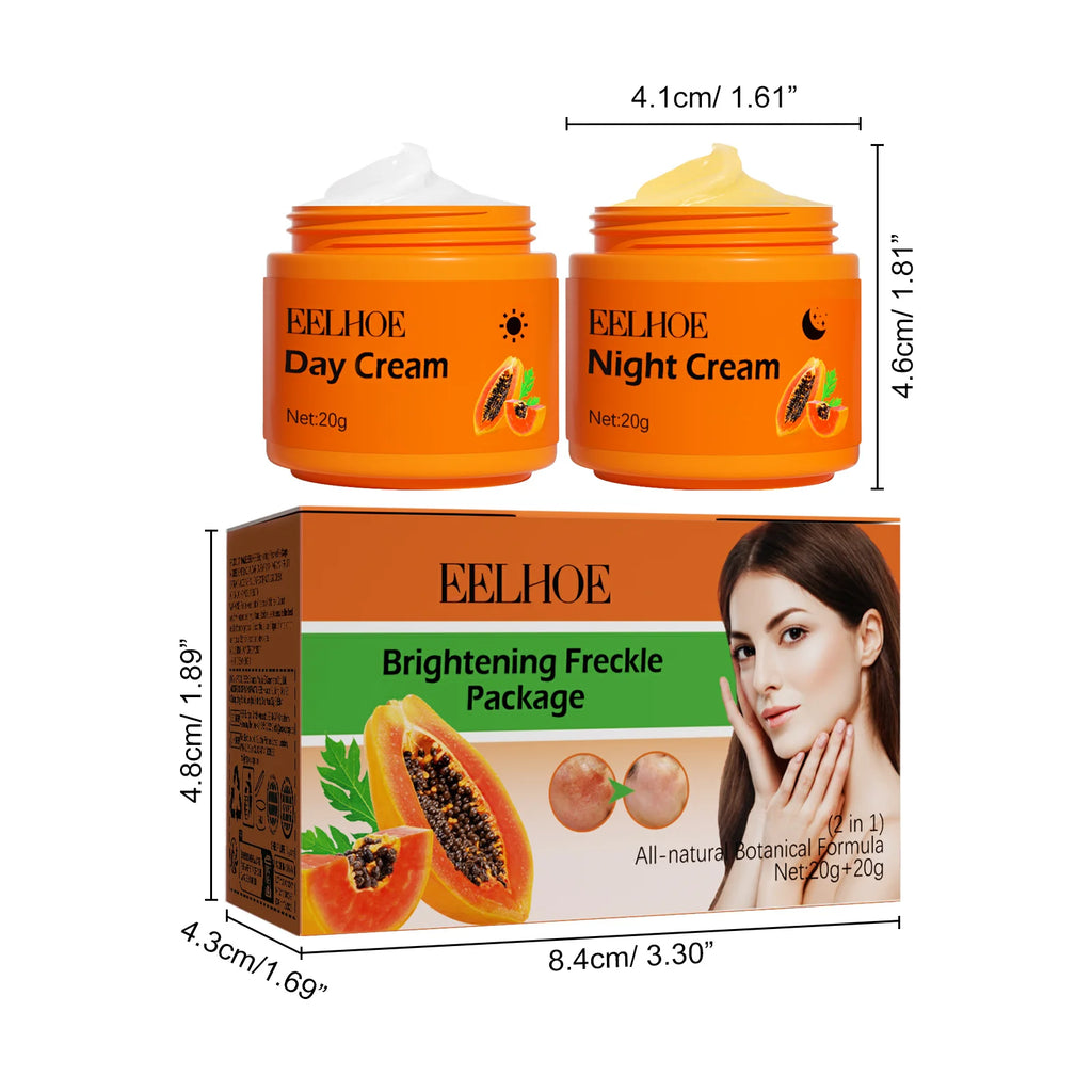 Papaya Day & Night Face Cream Set – Dark Spot & Freckle Corrector Brightening Face Cream Zpaxo