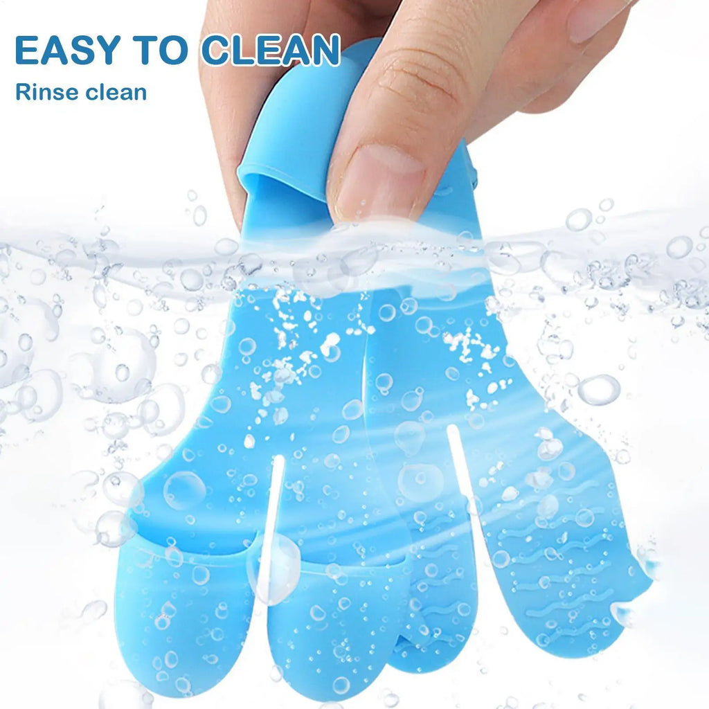 Heat Resistant Oven Gloves Anti Slip Silicone Grip 3 Finger Design