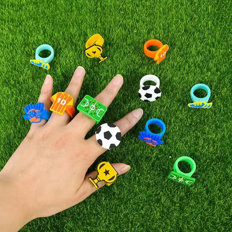 Kids Sport Soccer Silicone Finger Rings 6 Styles Football Trophy