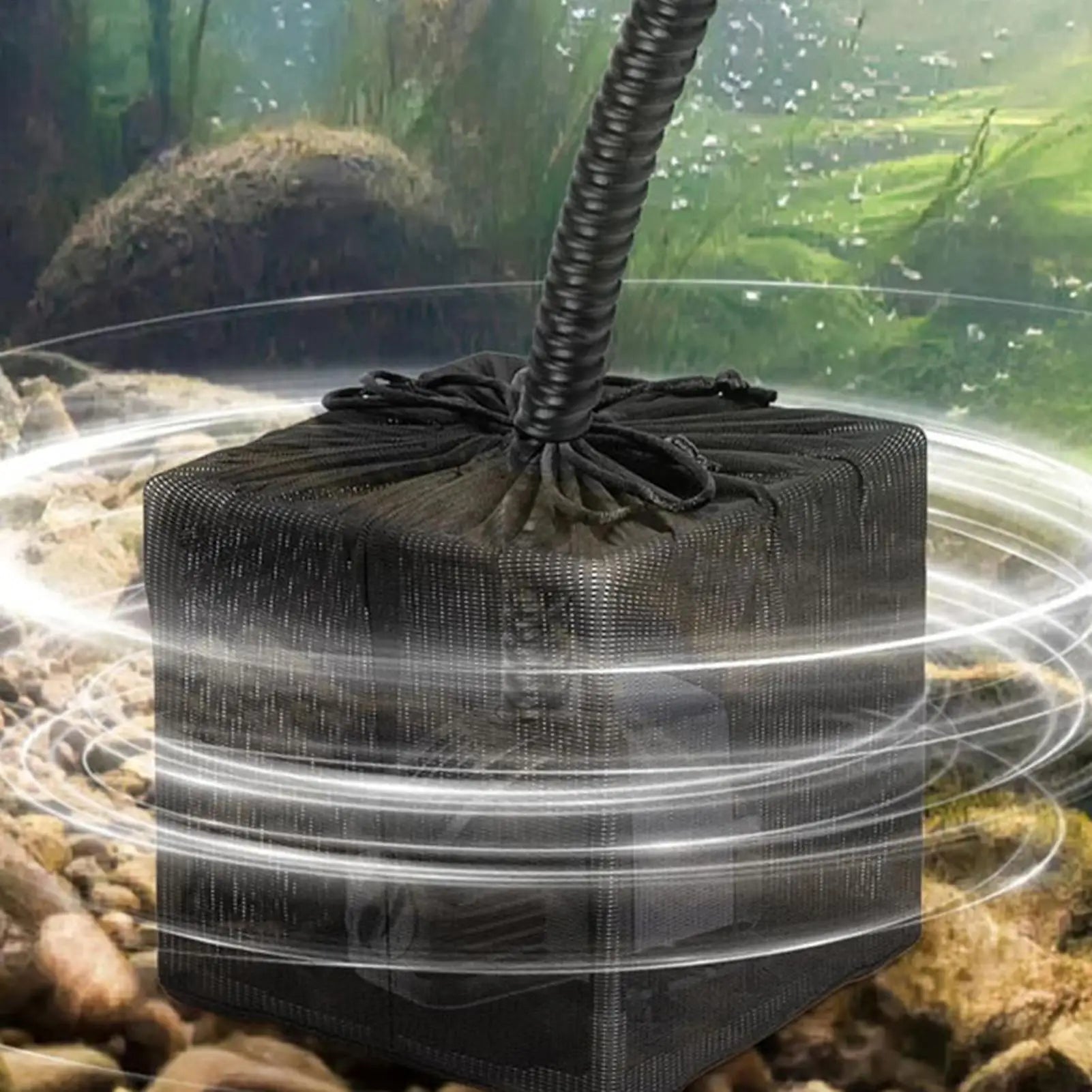 Pond Pump Filter Bag Drawstring Reusable Mesh Media Biological Leaf