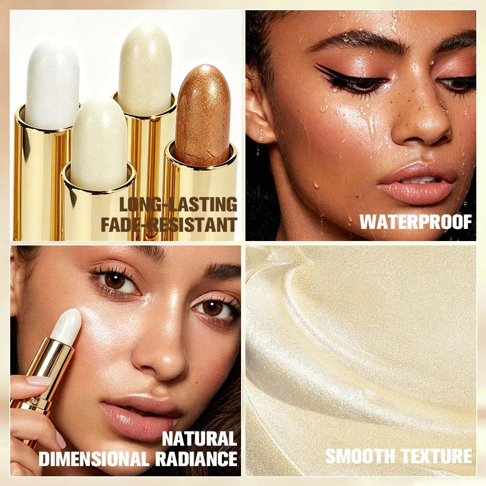 JUJU DREAM Shimmer Highlight Stick Waterproof Face Illuminator Smooth Zpaxo