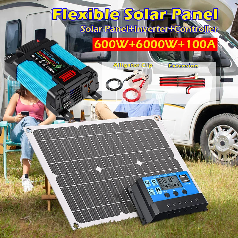 High-efficiency 500W Foldable Solar Panel Featuring 18V 12V DC 5V USB Zpaxo