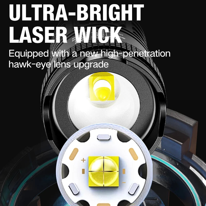 LED Flashlight Rechargeable Long-beam Portable Outdoor Emergency