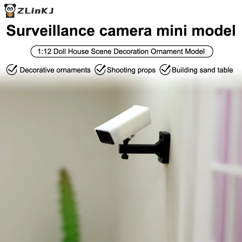 ▶1/12 Dollhouse Mini Surveillance Camera Model Dollhouse Home Decoration Accessories Dolls Home Micro Scene Ornament Zpaxo
