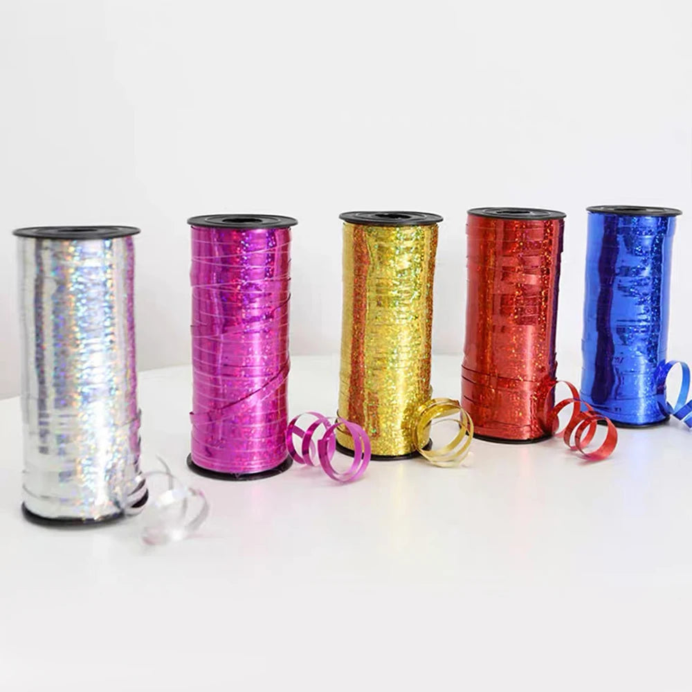 100Yards/Roll Glitter Curling Ribbons Balloon Ribbons Gift Wrap Ribbons for Crafts Christmas Birthday Wedding Party Decoration Zpaxo