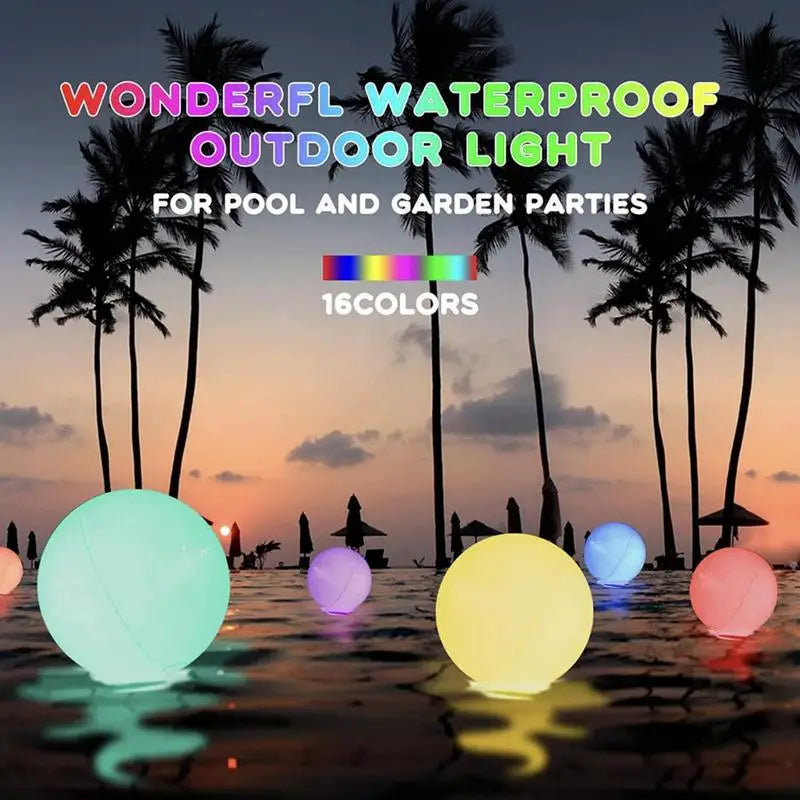 40CM Floating Pool Lights Ball Inflatable Waterproof Glow LED Decorative Ball Lamp for Swimming Pool Beach Garden Lawn Decor Zpaxo