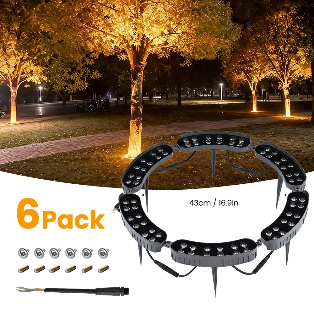 220V LED Tree Hug Lights IP65 Waterproof Outdoor Night Projection Spot Light For Home Decor Garden Park Yard Landscape Lamp Zpaxo 43cm 6Pcs