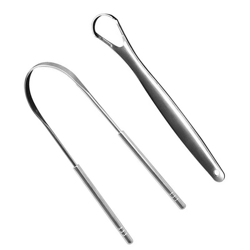 Tongue Scraper Stainless Steel Cleaner Oral Care Hygiene Dental