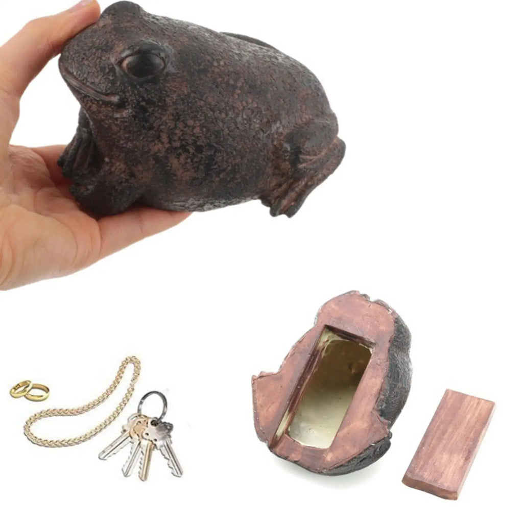 Key Hiders Outside Frog Shape Secret Storage Resin Statue Hiding