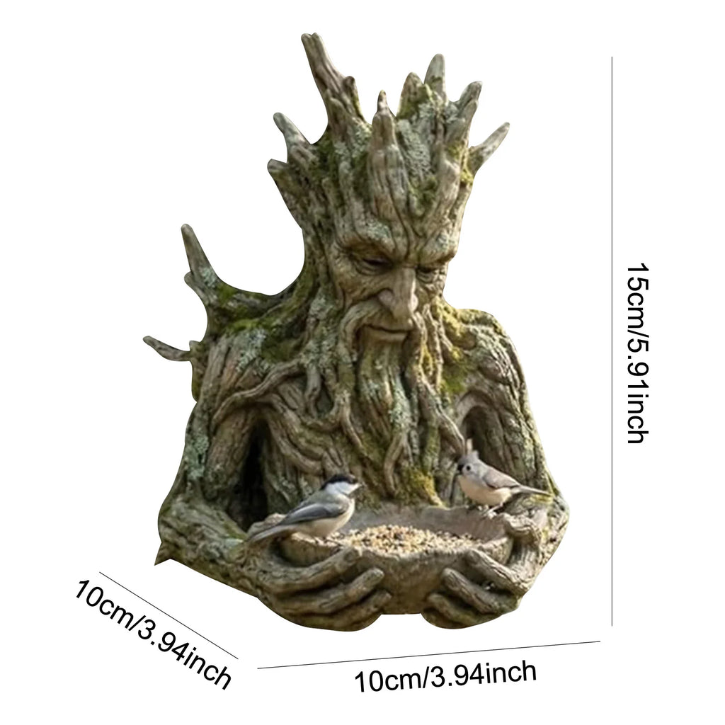 Bird Feeding Sculpture Hidden Hang Hole Ancient Tree Feeder